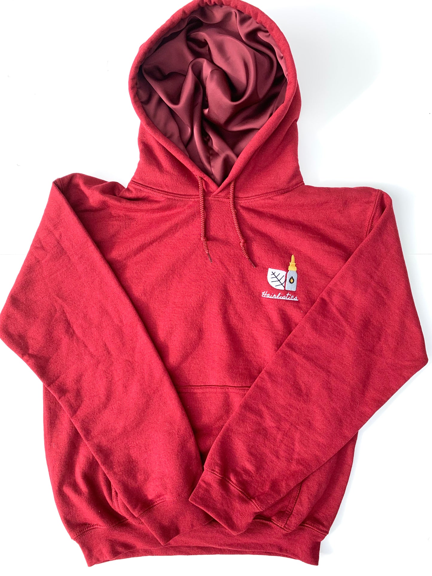 Satin lined hoodie - Burgundy
