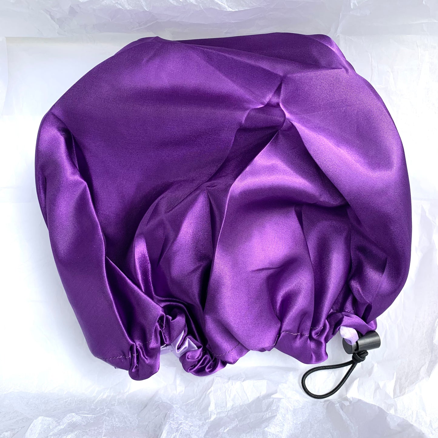 Reversible and adjustable satin bonnet - Purple and lilac