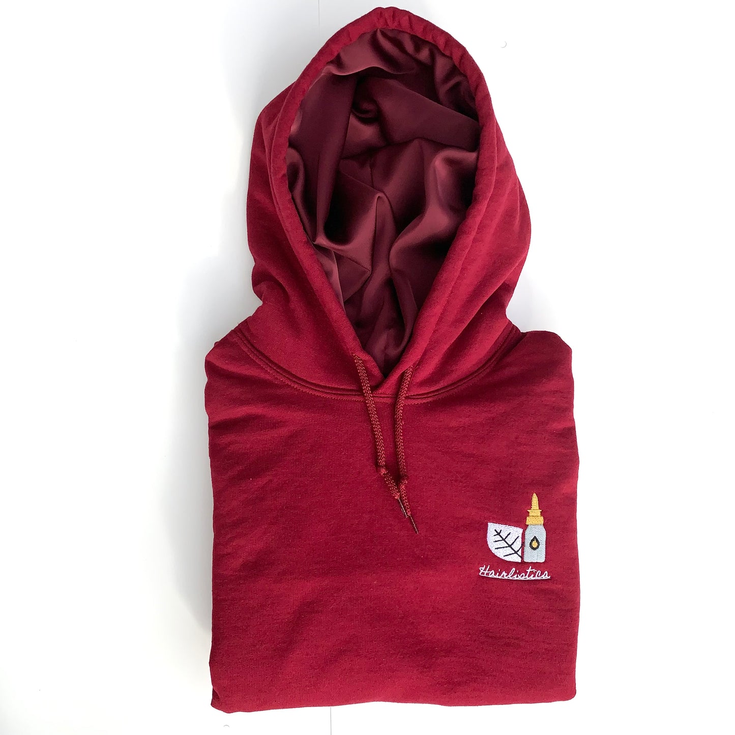 Satin lined hoodie - Burgundy