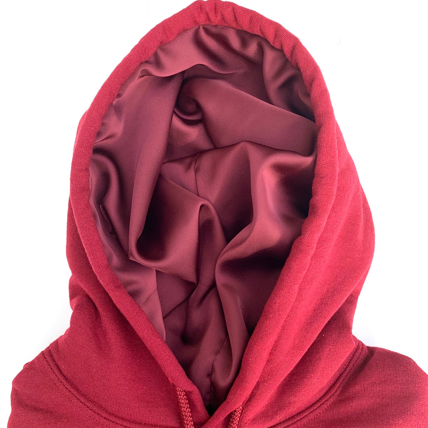 Satin lined hoodie - Burgundy