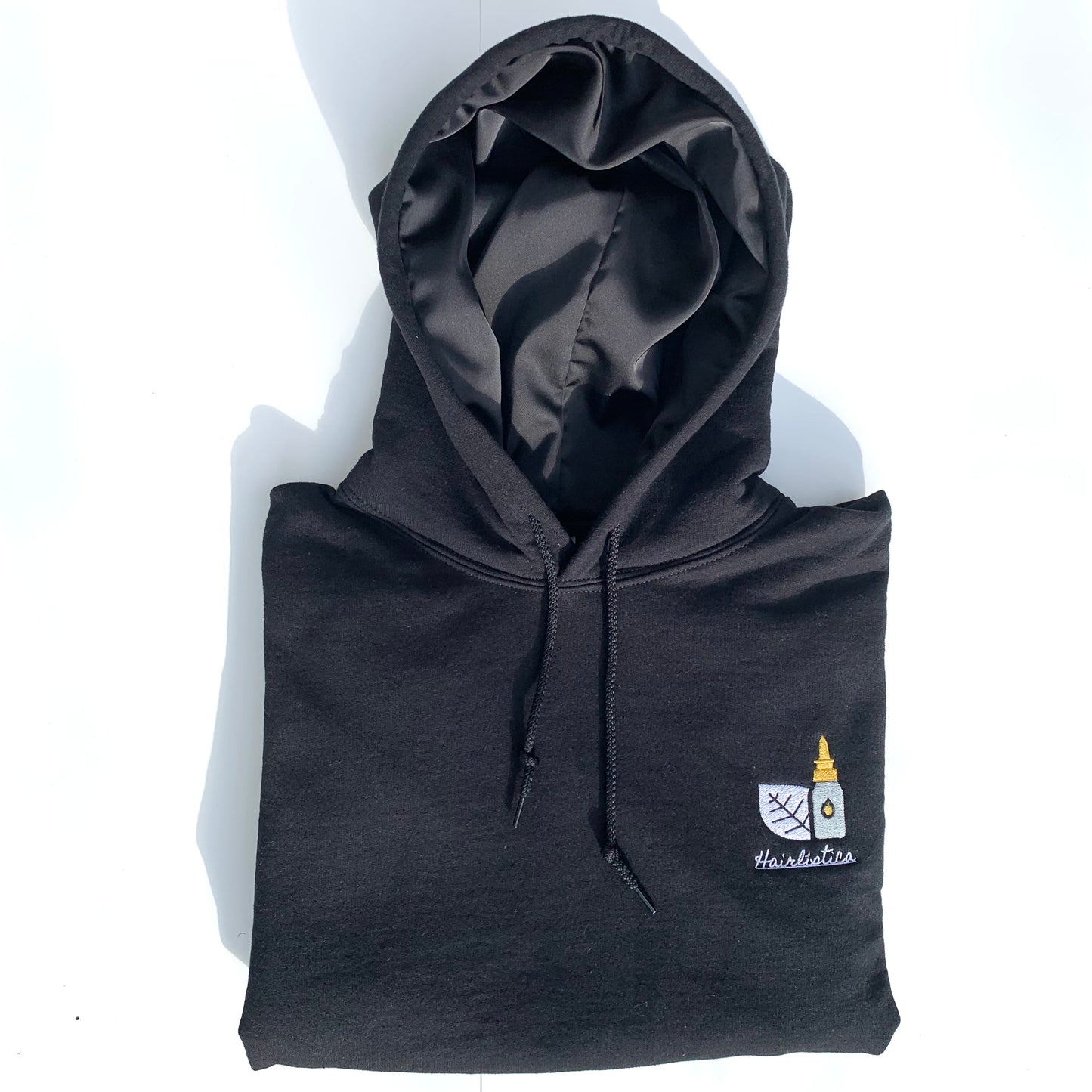 Satin lined hoodie - Black