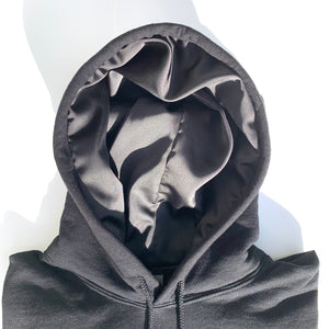 Satin lined hoodie - Black