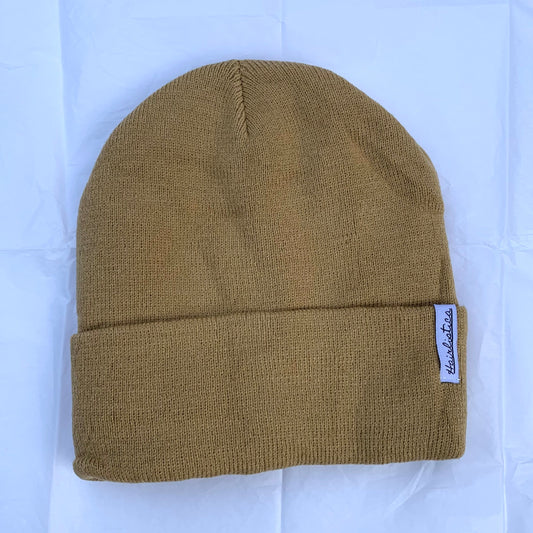 Tuque doublée de satin - Beige sans Pompom