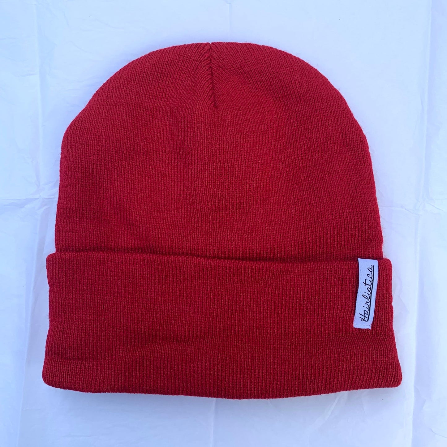 Satin lined beanie - Red without Pompom