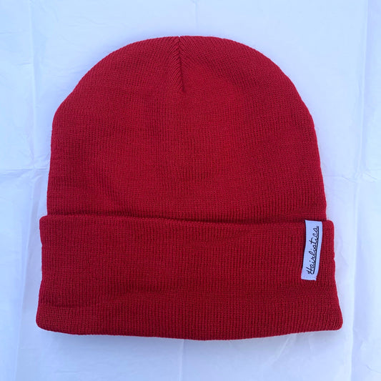 Tuque doublée de satin - Rouge sans Pompom