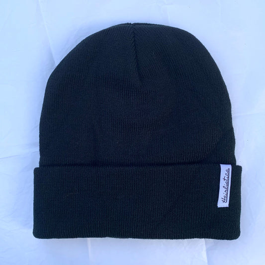 Tuque doublée de satin - Noir sans Pompom