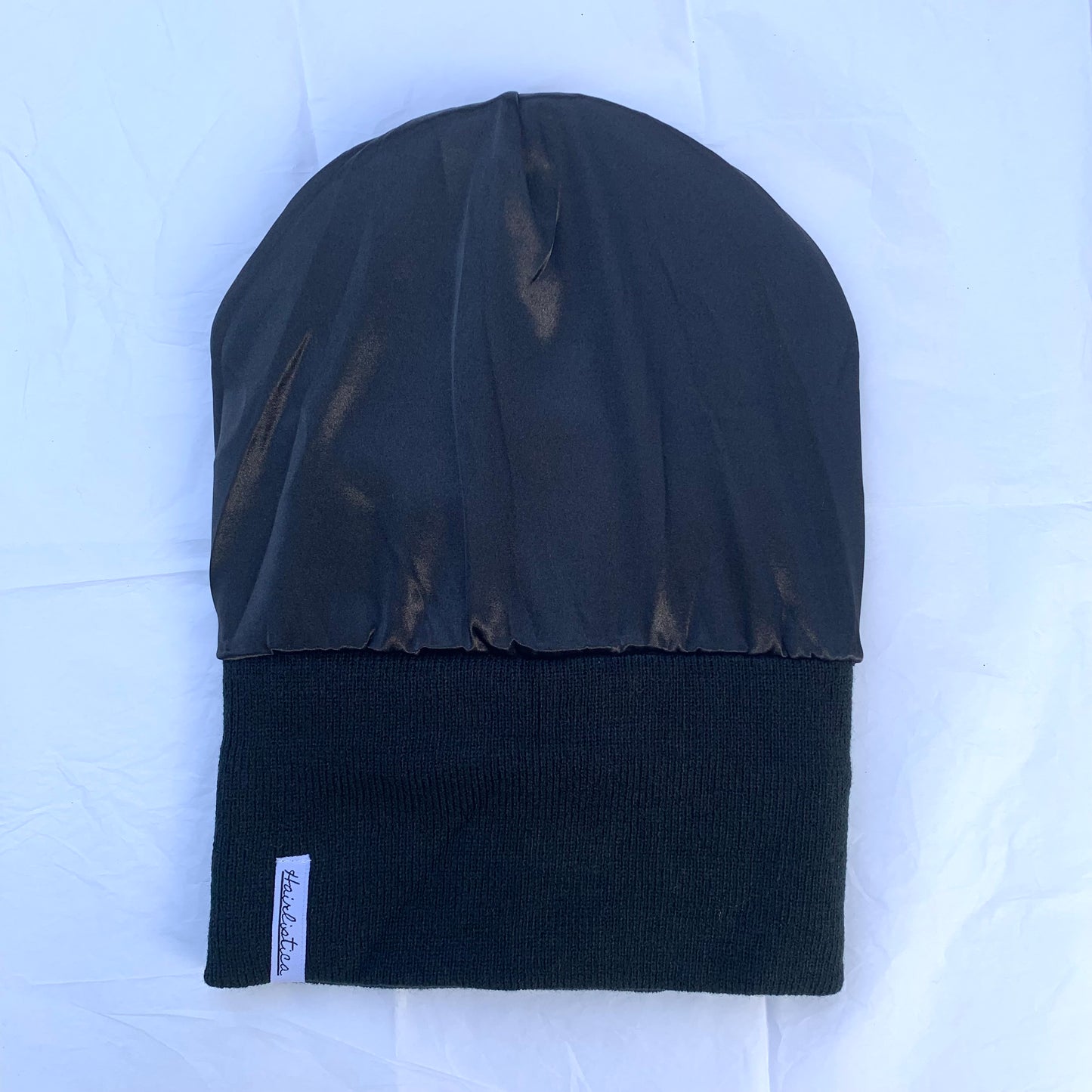 Satin lined beanie - Black without Pompom