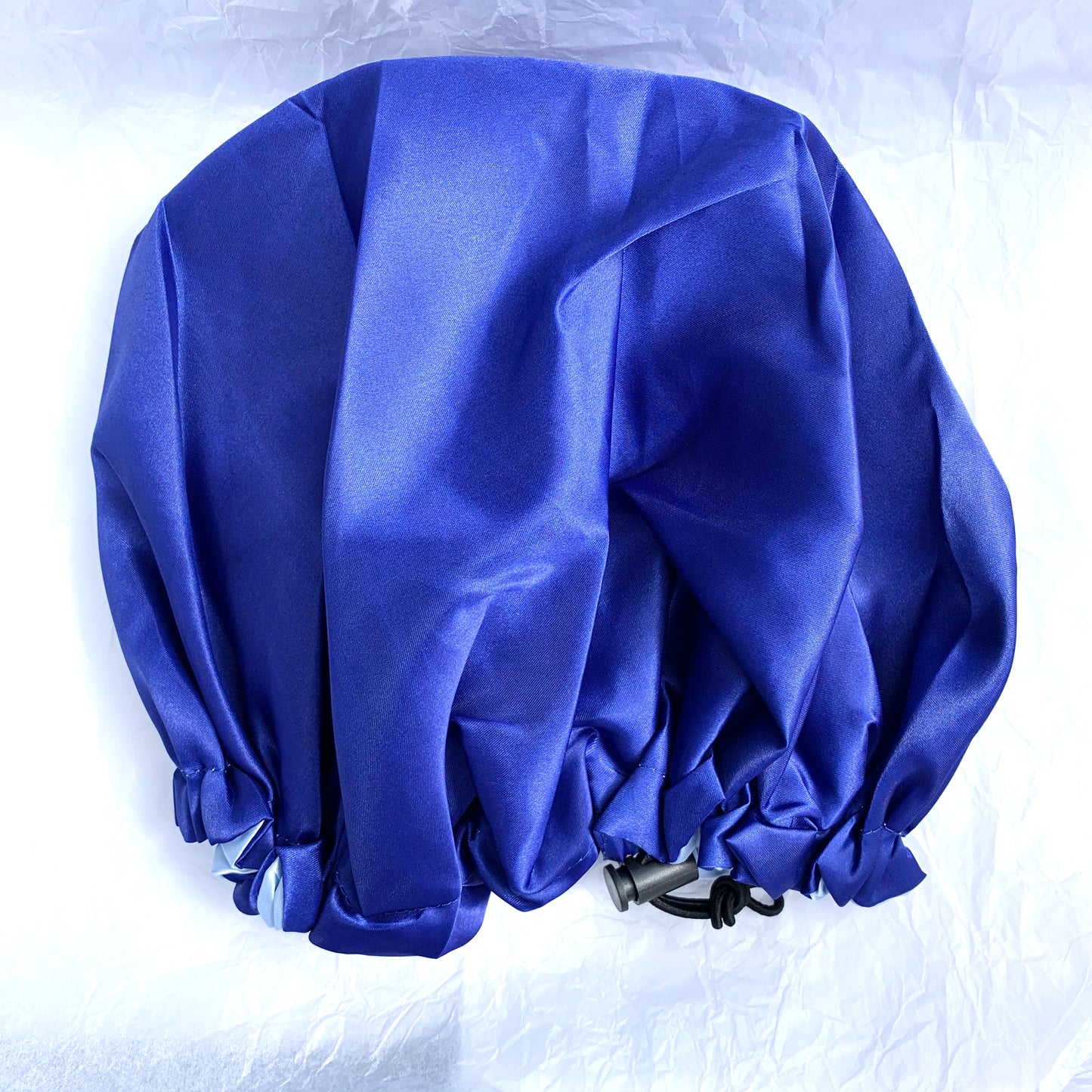 Reversible and adjustable satin bonnet - Royal blue and powder blue